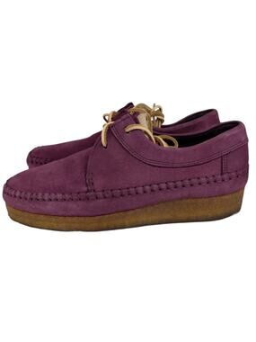 Clarks Originals Weaver Made In Italy Purple Suede Leather Size 9